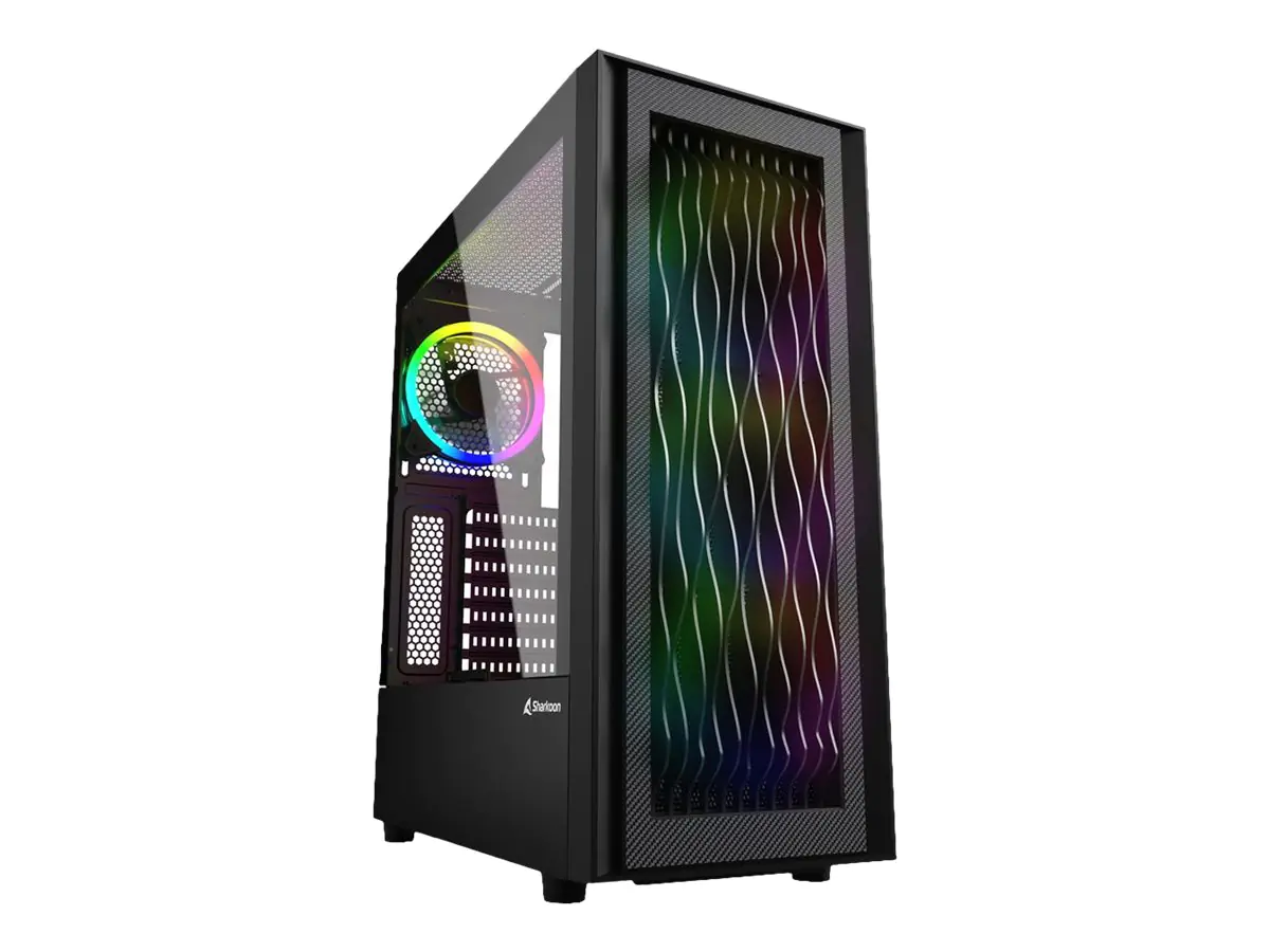 Sharkoon RGB Wave - Tower - ATX - Seitenteil mit Fenster (gehärtetes Glas) 4044951037544