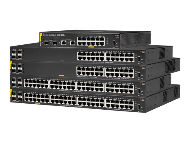 HPE Aruba 6000 24G Class4 PoE 4SFP 370W Switch - Switch - managed - 24 x 10/100/1000 (PoE+) + 4 x Gigabit SFP - Seite-zu-Seite-Luftstrom - an Rack montierbar - PoE (370 W) HPE Aruba 6000 24G Class4 PoE 4SFP 370W Switch - Switch - managed - 24 x 10/100/1000 (PoE+) + 4 x Gigabit SFP - Seite-zu-Seite-Luftstrom - an Rack montierbar - PoE (370 W)