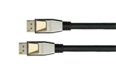 Good Connections Python PREMIUM DisplayPort 2.0 Kabel, 54 Gbit/s, UHBR 13.5, 4K @240Hz / 8K @60Hz, Vollmetallstecker, Kupferleiter, Nylongeflecht schwarz, 1m, 1 m, DisplayPort, DisplayPort, Männlich, Männlich, 7680 x 4320 Pixel DP20-PY010