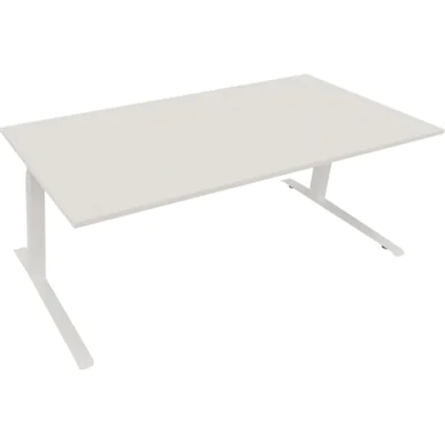 Sitz-/Stehtisch Kufe Doppels. Quad. B2000xT900xH645-1275 ws/Weiß Sitz-/Stehtisch Kufe Doppels. Quad. B2000xT900xH645-1275 ws/Weiß