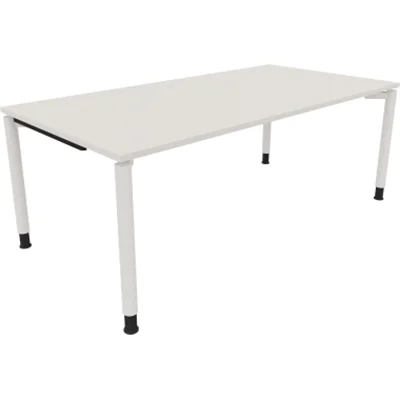 Schreibtisch Vierfuß Rundrohr B2000xT1000xH680-820 ws/Weiß Schreibtisch Vierfuß Rundrohr B2000xT1000xH680-820 ws/Weiß