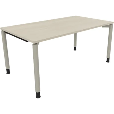 Schreibtisch Vierfuß Rundrohr B1600xT900xH680-820 si/Akazie hell Schreibtisch Vierfuß Rundrohr B1600xT900xH680-820 si/Akazie hell