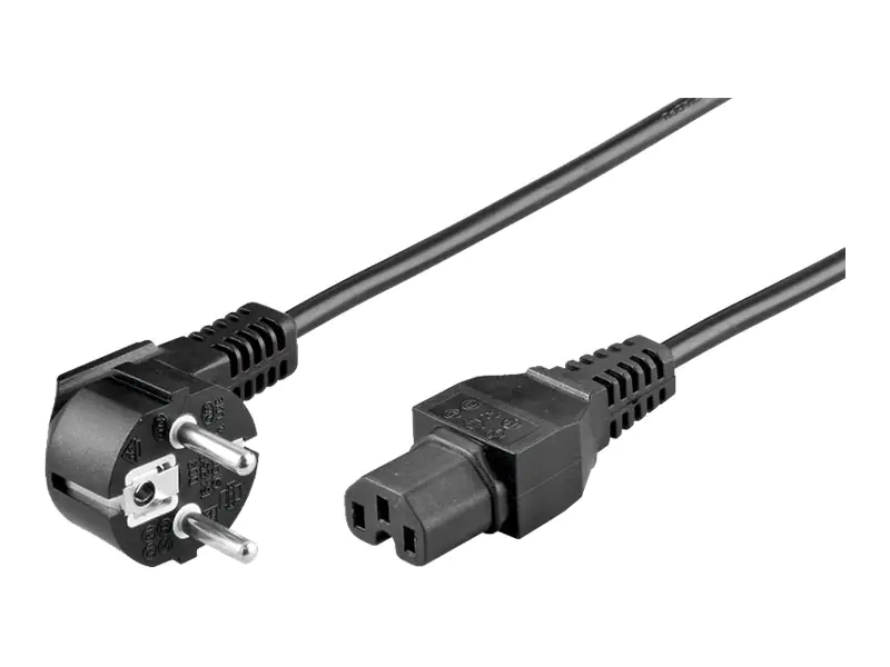 goobay - Stromkabel - IEC 60320 C15 zu CEE 7/7 (M) - Wechselstrom 250 V - 2 m - 90° Stecker - Schwarz goobay - Stromkabel - IEC 60320 C15 zu CEE 7/7 (M) - Wechselstrom 250 V - 2 m - 90° Stecker - Schwarz
