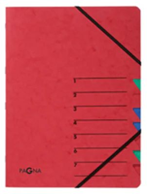 PAGNA Ordnungsmappe EASY 24061-01 DIN A4 7Fächer Pressspann rot