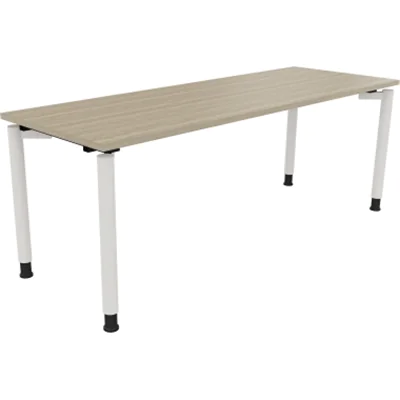 Schreibtisch Vierfuß Rundrohr B2000xT700xH680-820 ws/Eiche Natur Schreibtisch Vierfuß Rundrohr B2000xT700xH680-820 ws/Eiche Natur