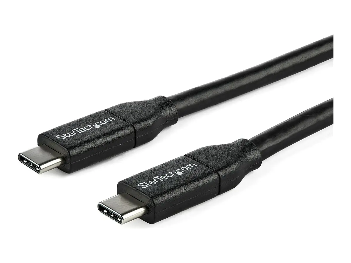 StarTech USB-C auf USB-C Kabel mit 5A Power Delivery - St/St - 1m - USB 2.0 - USB-IF zertifiziert - USB Typ C Kabel - USB-Kabel - 24 pin USB-C (M) zu 24 pin USB-C (M) - Thunderbolt 3 / USB 2.0 - 5 A - 1 m - Schwarz