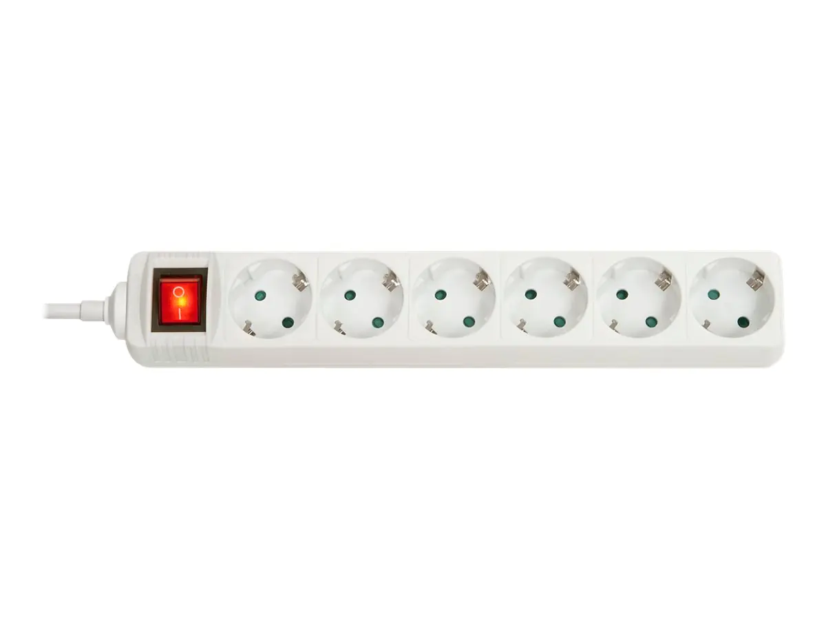 LINDY - Steckdosenleiste - Wechselstrom 250 V - 3500 Watt - Ausgangsanschlüsse: 6 - 1.4 m - weiß