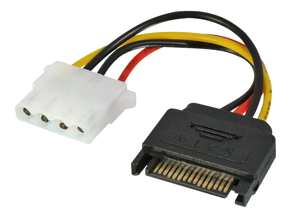 Lindy - Netzteil - interne Stromversorgung, 4-polig (W) bis SATA-Stromstecker (M) - 15 cm