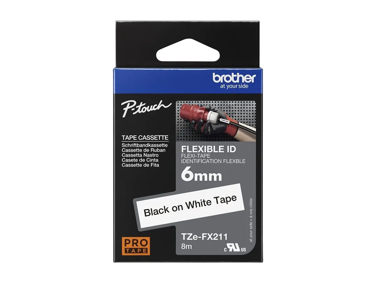 Brother TZe-FX211 - Schwarz auf Weiß - Rolle (0,6 cm x 8 m) TZEFX211