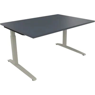 Schreibtisch Kufe Einzels. Quadrat B1400xT1000xH650-850 si/Lavagrau Schreibtisch Kufe Einzels. Quadrat B1400xT1000xH650-850 si/Lavagrau