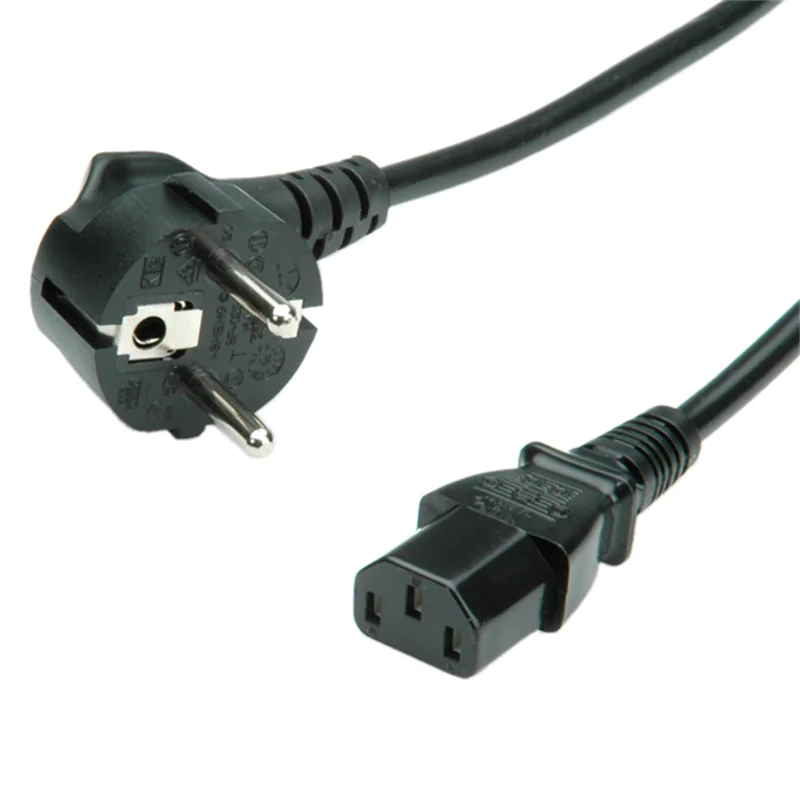 Roline - Stromkabel - CEE 7/7 (M) zu IEC 60320 C13 - Wechselstrom 250 V - 3 m - 90° Stecker - Schwarz Roline - Stromkabel - CEE 7/7 (M) zu IEC 60320 C13 - Wechselstrom 250 V - 3 m - 90° Stecker - Schwarz