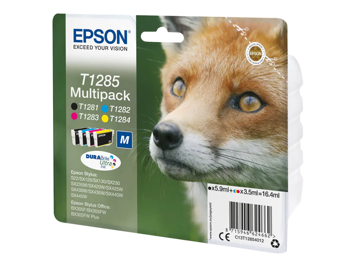 Epson T1285 Multipack - 4er-Pack - 16.4 ml - Schwarz, Gelb, Cyan, Magenta C13T12854012