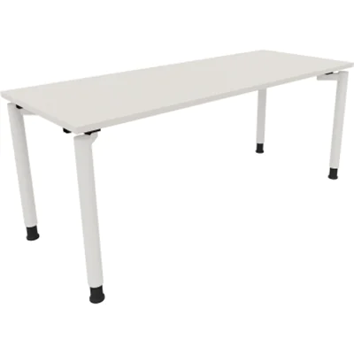Schreibtisch Vierfuß Rundrohr B1800xT700xH680-820 ws/Weiß Schreibtisch Vierfuß Rundrohr B1800xT700xH680-820 ws/Weiß
