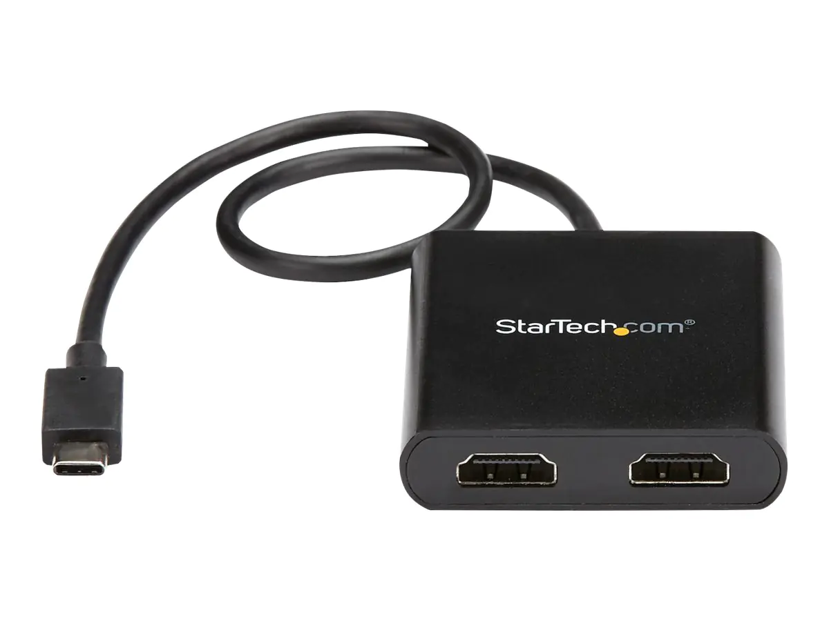 StarTech USB-C zu HDMI Multi-Monitor Adapter - Thunderbolt 3 kompatibel - 2 Port MST Hub - Externer Videoadapter - USB-C - HDMI - Schwarz - für P/N: TB33A1C StarTech USB-C zu HDMI Multi-Monitor Adapter - Thunderbolt 3 kompatibel - 2 Port MST Hub - Externer Videoadapter - USB-C - HDMI - Schwarz - für P/N: TB33A1C