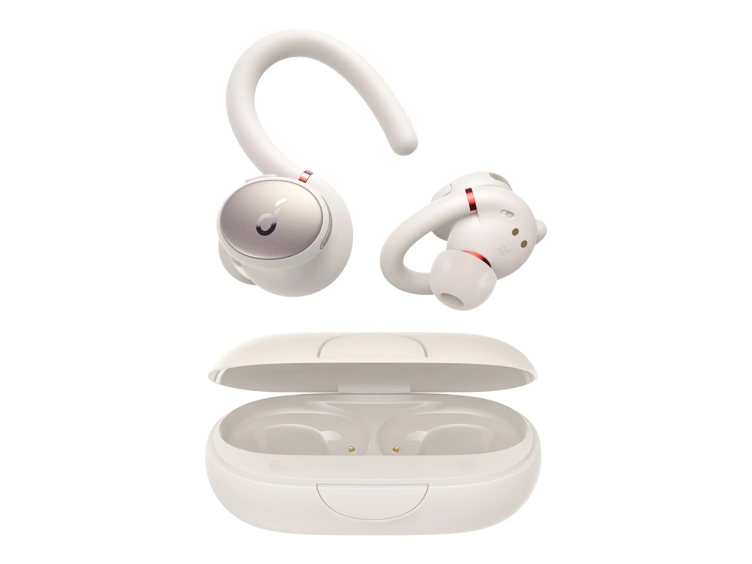 Soundcore Sport X10 - True Wireless-Kopfhörer mit Mikrofon - im Ohr - über dem Ohr angebracht - Bluetooth - aktive Rauschunterdrückung - Geräuschisolierung - weiß