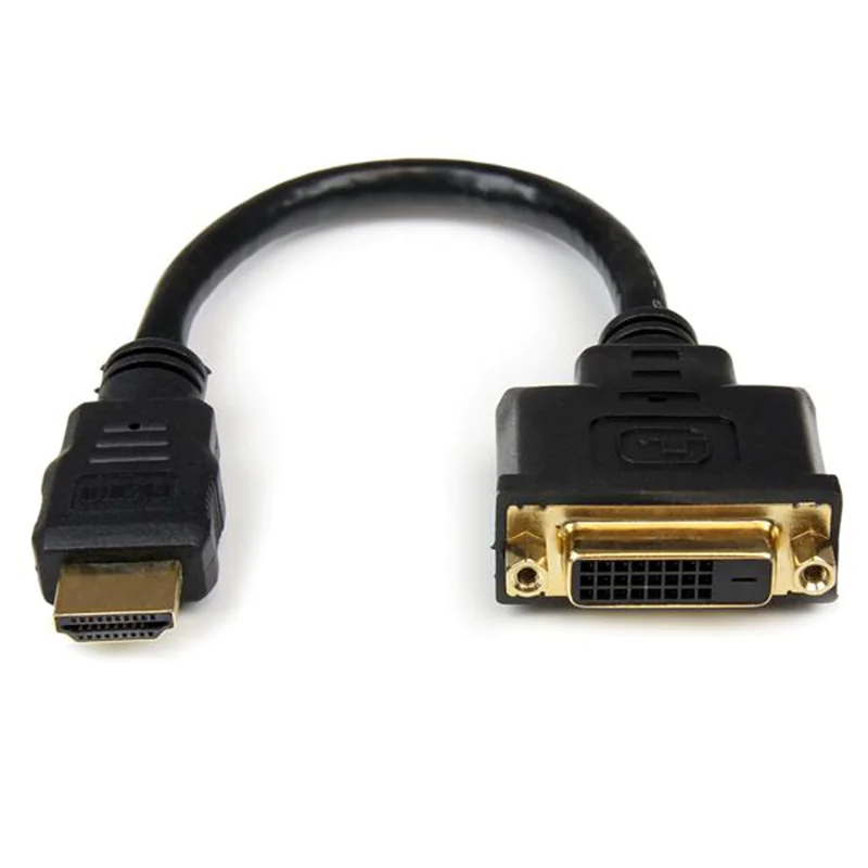StarTech HDMI auf DVI Adapter 20cm - DVI-D (25 pin) (Buchse) zu HDMI (19 pin) (Stecker) - Monitor Dongle Adapterkabel - Videoadapter - HDMI männlich zu DVI-D weiblich - 20.32 cm - abgeschirmt - Schwarz - für P/N: BNDDKT30CAHV, CDP2DVIMM2MB, DKT30CSDHPD, D StarTech HDMI auf DVI Adapter 20cm - DVI-D (25 pin) (Buchse) zu HDMI (19 pin) (Stecker) - Monitor Dongle Adapterkabel - Videoadapter - HDMI männlich zu DVI-D weiblich - 20.32 cm - abgeschirmt - Schwarz - für P/N: BNDDKT30CAHV, CDP2DVIMM2MB, DKT30CSDHPD, D