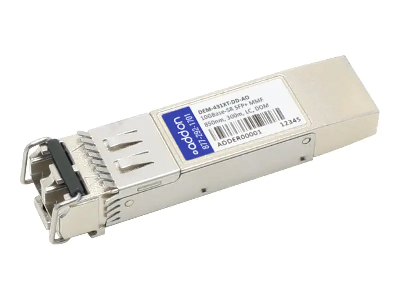 AddOn DLink DEM-431XT-DD Compatible SFP+ Transceiver - SFP+-Transceiver-Modul - 10 GigE - 10GBase-SR - LC Multi-Mode - bis zu 300 m - 850 nm - für D-Link DXS 1210-12; xStack DGS-3120-24, DGS-3620-28, DGS-3620-52
