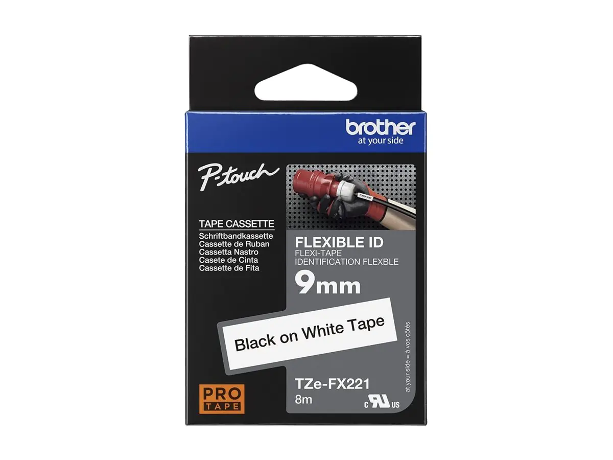 Brother TZe-FX221 - Schwarz auf Weiß - Rolle (0,9 cm x 8 m) TZEFX221