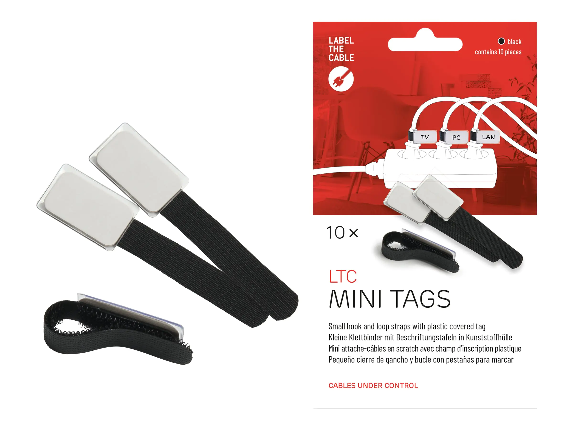 LTC MINI TAGS - Draht-/Kabel-Marker - 9 cm - Schwarz (Packung mit 10) LTC MINI TAGS - Draht-/Kabel-Marker - 9 cm - Schwarz (Packung mit 10)