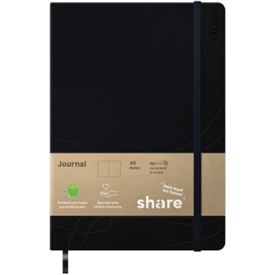share Notizbuch DIN A5 punktkariert (dotted) anthrazit/dunkelblau 96 Bl.