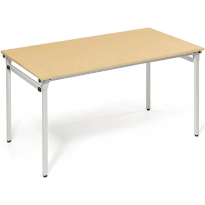 Klapptisch 4-Fuß 1.400x700mm Gestell alusilber Platte buche Klapptisch 4-Fuß 1.400x700mm Gestell alusilber Platte buche