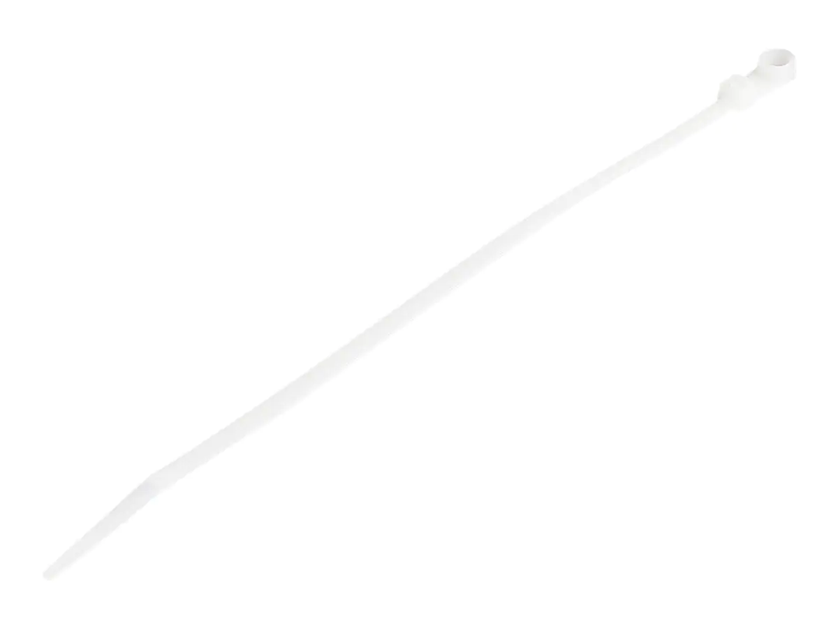StarTech 20cm(8") Cable Ties with Mounting Hole, 4mm(1/8") wide, 52mm(2") Bundle Diameter, 22kg(50lb) Tensile Strength, Nylon 66 Self Locking Ties with Screw Hole, UL Listed, 100 Pack - UL94 V-2 Rated - TAA (CBMZTS10N8) - Kabelbinder - 21.9 cm - weiß - TA