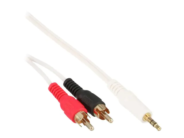 InLine - Audiokabel - mini-phone stereo 3.5 mm männlich zu RCA x 2 männlich - 2.5 m - weiß InLine - Audiokabel - mini-phone stereo 3.5 mm männlich zu RCA x 2 männlich - 2.5 m - weiß