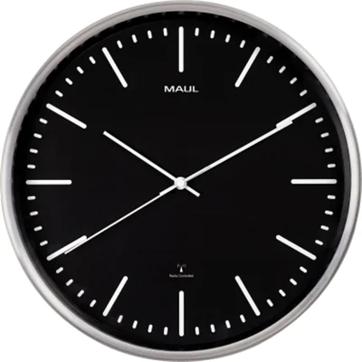 MAUL Funkuhr MAULfly 30,5cm Innenbereich Aluminium, gebürstet MAUL Funkuhr MAULfly 30,5cm Innenbereich Aluminium, gebürstet