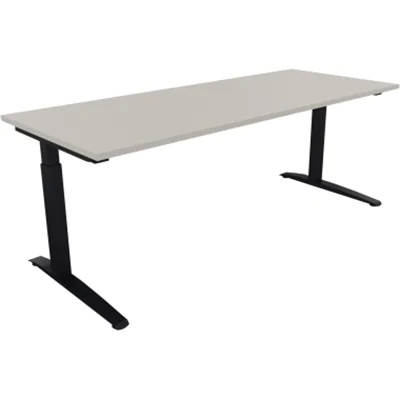Schreibtisch Kufe Einzels. Quadrat B2000xT800xH650-850 an/Lichtgrau Schreibtisch Kufe Einzels. Quadrat B2000xT800xH650-850 an/Lichtgrau