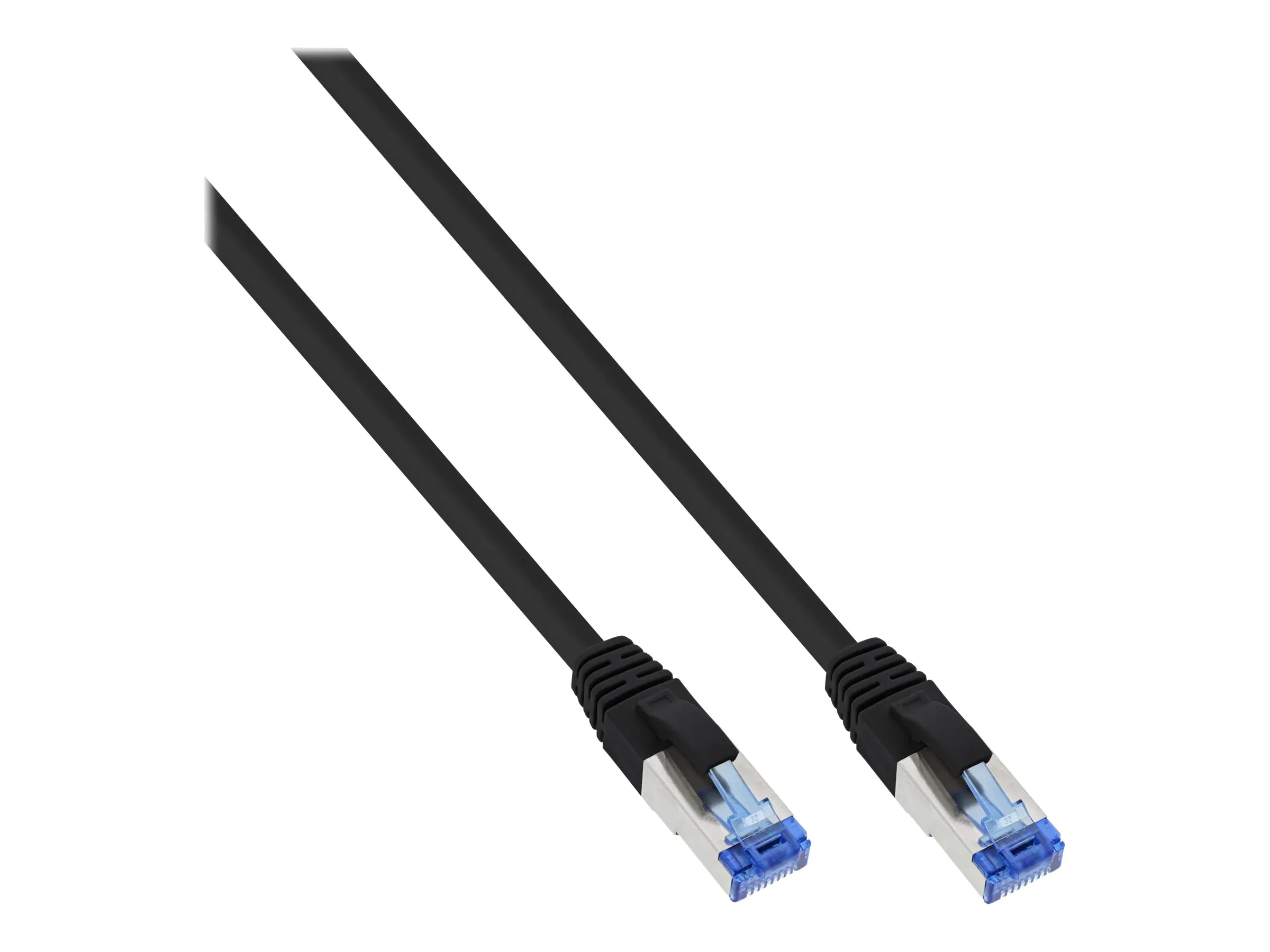 InLine - Patch-Kabel - RJ-45 (M) zu RJ-45 (M) - 1 m - SFTP, PiMF - CAT 6a - halogenfrei, geformt, ohne Haken - Schwarz (Packung mit 70)