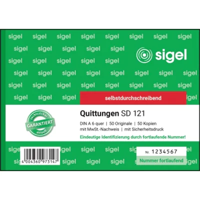 SIGEL Quittung SD121 DINA6 quer sd Mp 50Blatt SIGEL Quittung SD121 DINA6 quer sd Mp 50Blatt
