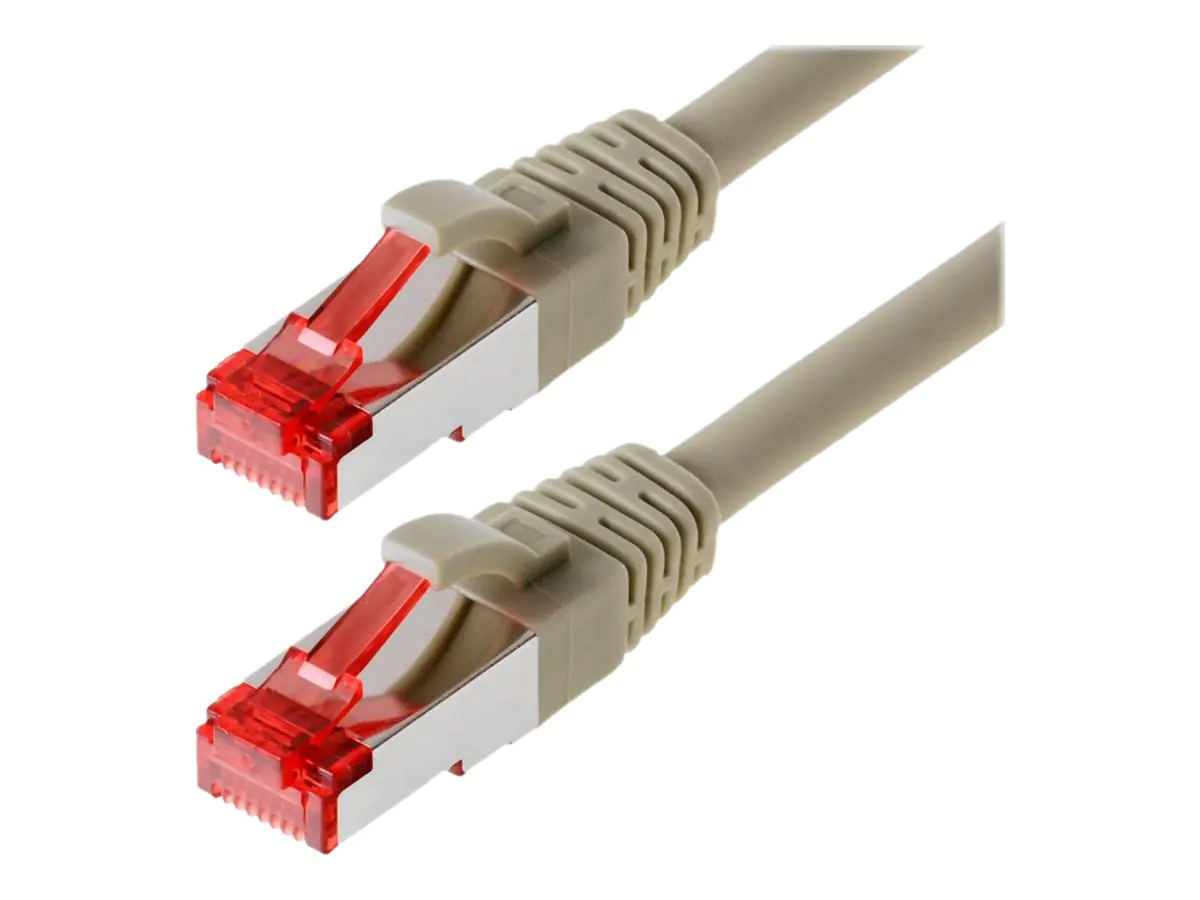 Helos - Patch-Kabel - RJ-45 (M) zu RJ-45 (M) - 3 m - SFTP, PiMF - CAT 6 - geformt, halogenfrei, ohne Haken - Grau Helos - Patch-Kabel - RJ-45 (M) zu RJ-45 (M) - 3 m - SFTP, PiMF - CAT 6 - geformt, halogenfrei, ohne Haken - Grau