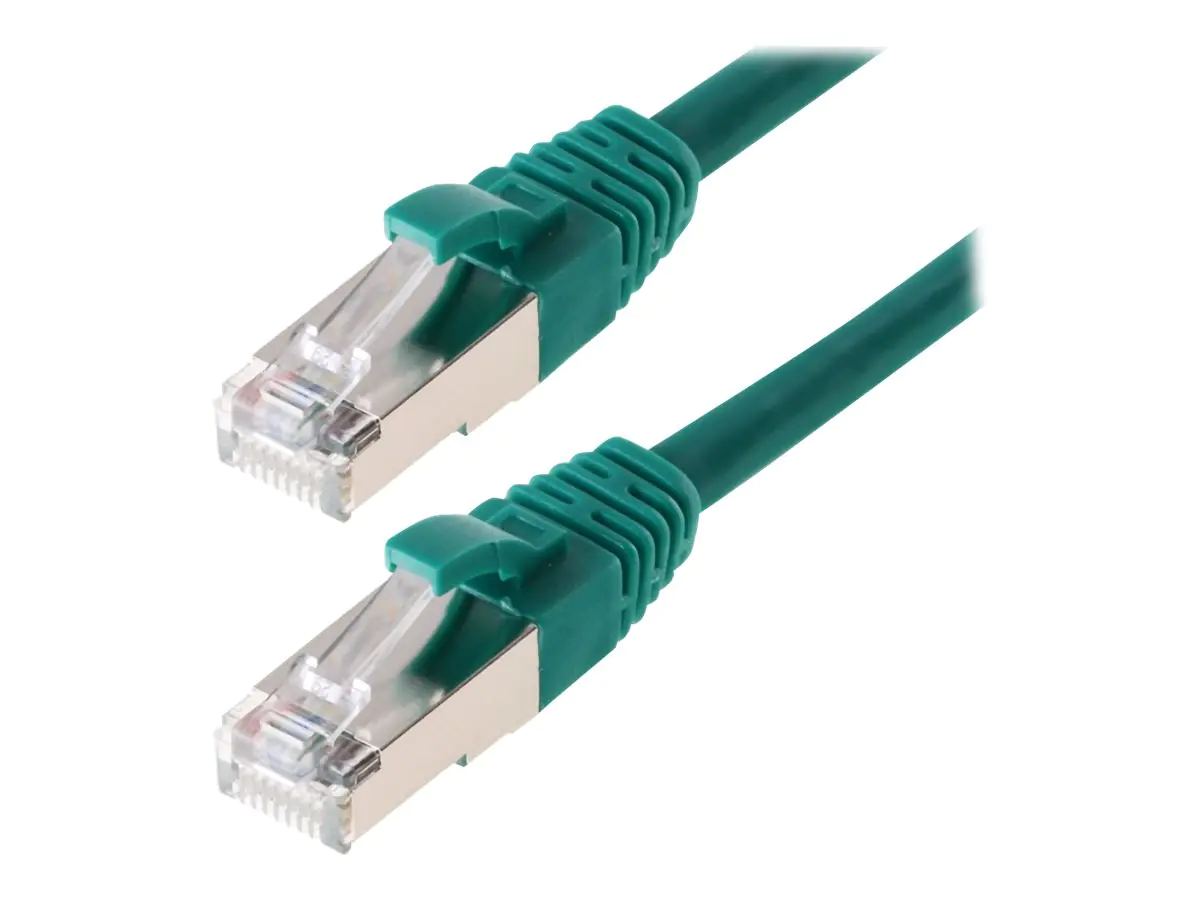 Helos - Patch-Kabel - RJ-45 (M) bis RJ-45 (M) - 3 m - SF/UTP - CAT 5e - geformt, ohne Haken - grün Helos - Patch-Kabel - RJ-45 (M) bis RJ-45 (M) - 3 m - SF/UTP - CAT 5e - geformt, ohne Haken - grün