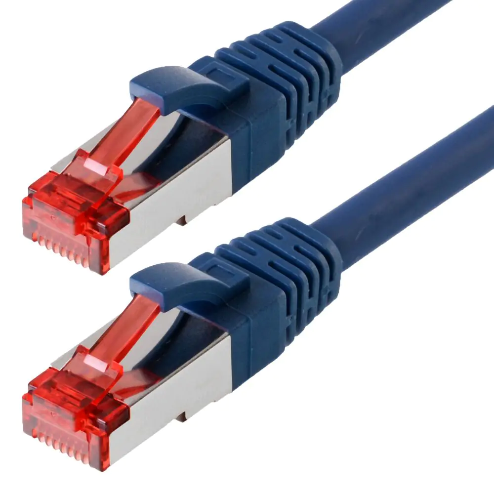 Tecline - Patch-Kabel - RJ-45 (M) zu RJ-45 (M) - 25 cm - SSTP-Kabel - CAT 6 - Blau