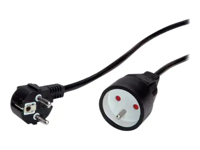 VALUE - Spannungsversorgungs-Verlängerungskabel - power CEE 7/7 (M) zu French / UTE (W) - Wechselstrom 250 V - 16 A - 3 m - weiß