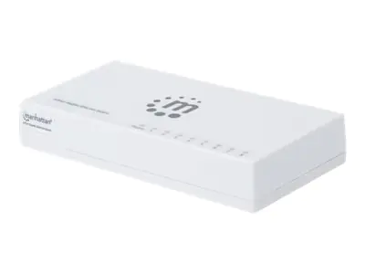 Manhattan 8-Port Gigabit Ethernet Switch, Desktop Size, Plastic, IEEE 802.3az (Energy Efficient Ethernet), Three Year Warranty, Box - Switch - 8 x 10/100/1000 - Desktop
