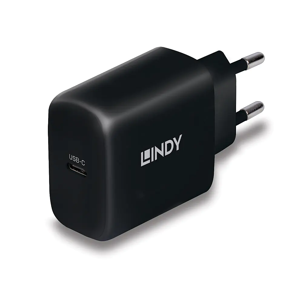 Lindy - Netzteil - GaN - 65 Watt - 3 A - PD 3.0, PD/PPS (24 pin USB-C) - Schwarz