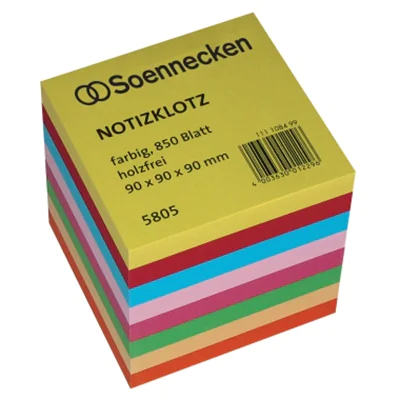 Soennecken Notizklotz 5805 9x9x9cm 850Blatt farbig sortiert Soennecken Notizklotz 5805 9x9x9cm 850Blatt farbig sortiert