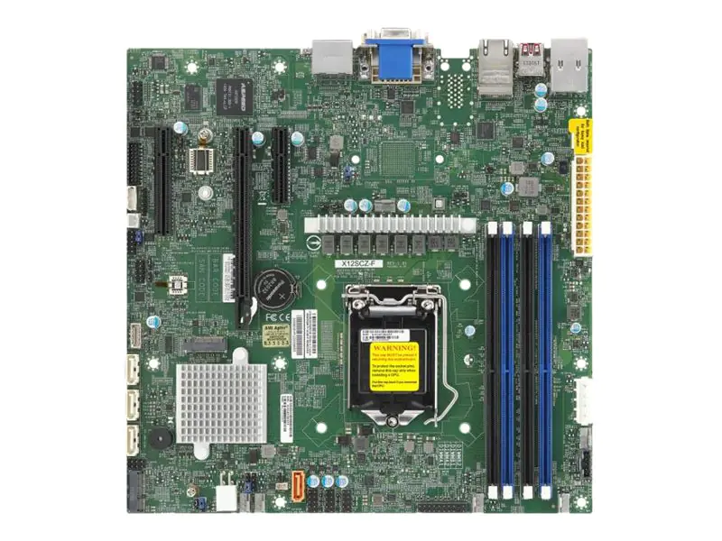SUPERMICRO X12SCZ-F - Motherboard - micro ATX - LGA1200-Sockel - W480 Chipsatz - USB 3.2 Gen 2 - 2 x Gigabit LAN - Onboard-Grafik - HD Audio