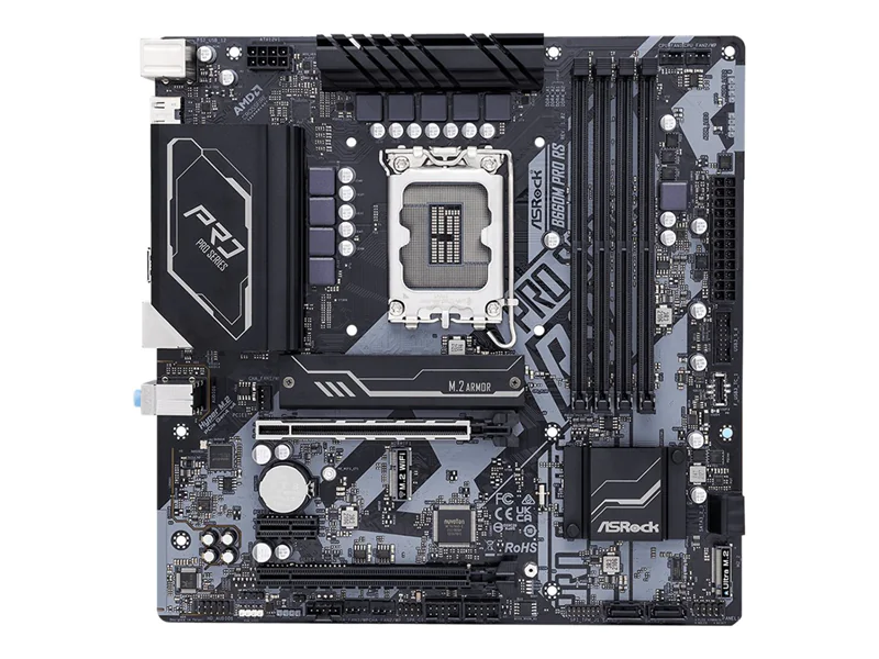 ASRock B660M Pro RS - Motherboard - micro ATX - LGA1700-Sockel - B660 Chipsatz - USB-C Gen1, USB 3.2 Gen 1 - Gigabit LAN - Onboard-Grafik (CPU erforderlich) - HD Audio (8-Kanal)