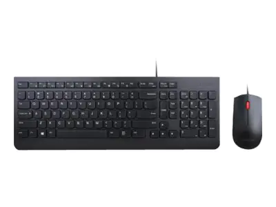 Lenovo Essential Wired Combo - Tastatur-und-Maus-Set - USB - US mit Euro-Symbol - für ThinkCentre M75q Gen 2; M80; ThinkPad P14s Gen 2; T15 Gen 2; X1 Yoga Gen 6; X13 Gen 2
