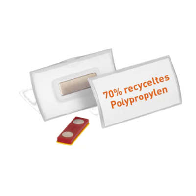 DURABLE Namensschild CLICK FOLD 75 x 40 mm (B x H) inkl. blanko Einlagen Magnet transparent 10 St./Pack. DURABLE Namensschild CLICK FOLD 75 x 40 mm (B x H) inkl. blanko Einlagen Magnet transparent 10 St./Pack.