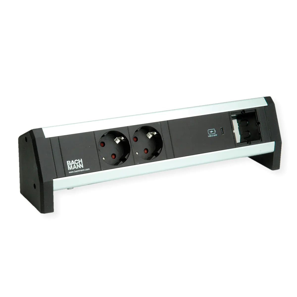 Bachmann DESK 1 - Steckdosenleiste - Wechselstrom 250 V - Eingabe, Eingang GST18i3 - Ausgangsanschlüsse: 2 (2 x CEE 7/3, 24 pin USB-C) 902.0816