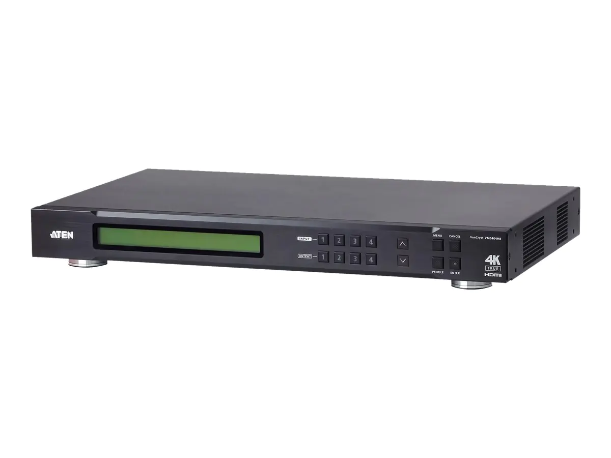 ATEN VanCryst VM0404HB 4 x 4 True 4K HDMI Matrix Switch - Video/Audio-Schalter - Desktop, an Rack montierbar ATEN VanCryst VM0404HB 4 x 4 True 4K HDMI Matrix Switch - Video/Audio-Schalter - Desktop, an Rack montierbar