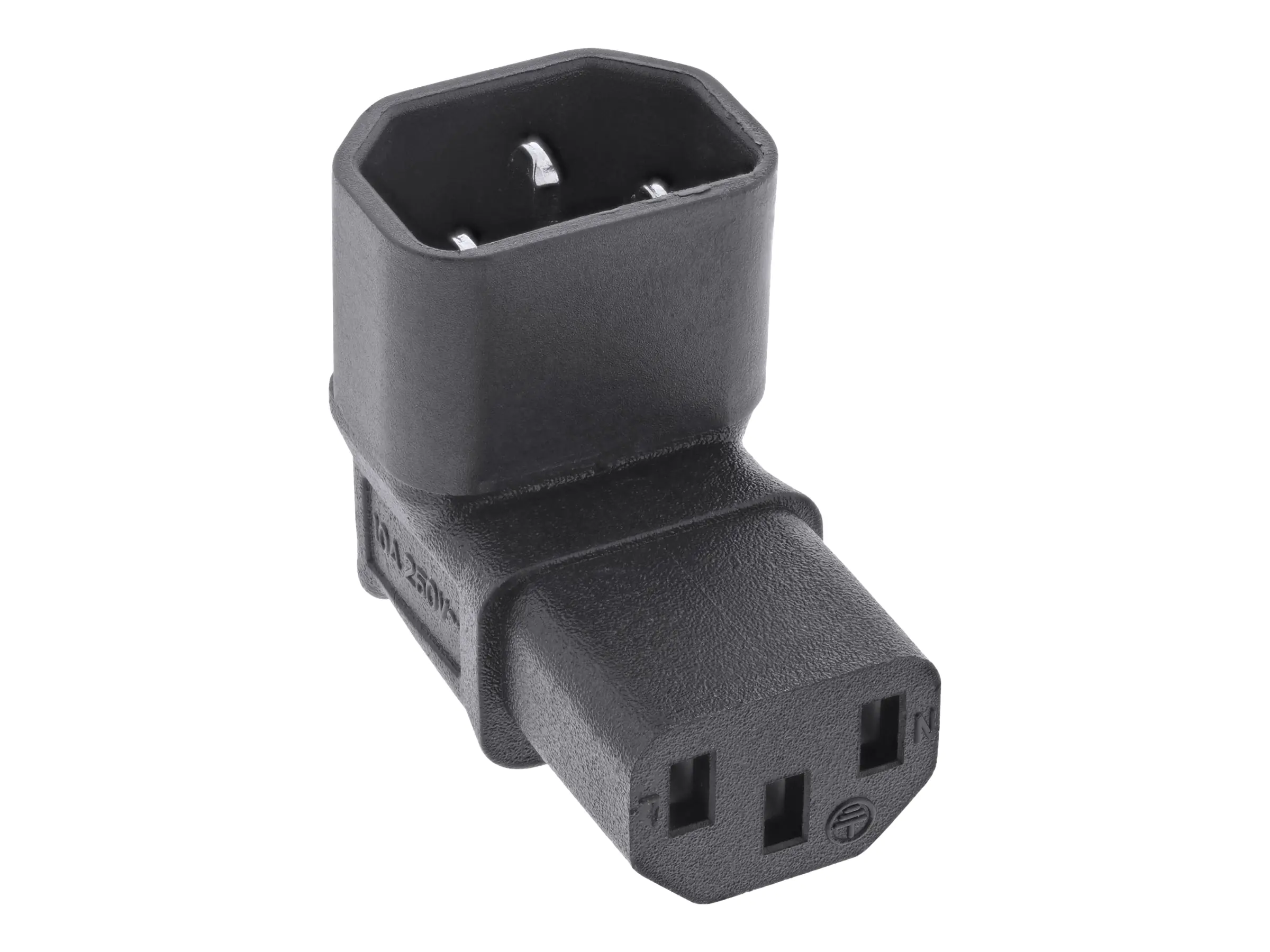 InLine - Adapter für Power Connector - IEC 60320 C14 nach oben angewinkelt zu power IEC 60320 C13 nach unten abgewinkelt - 10 A - Schwarz InLine - Adapter für Power Connector - IEC 60320 C14 nach oben angewinkelt zu power IEC 60320 C13 nach unten abgewinkelt - 10 A - Schwarz