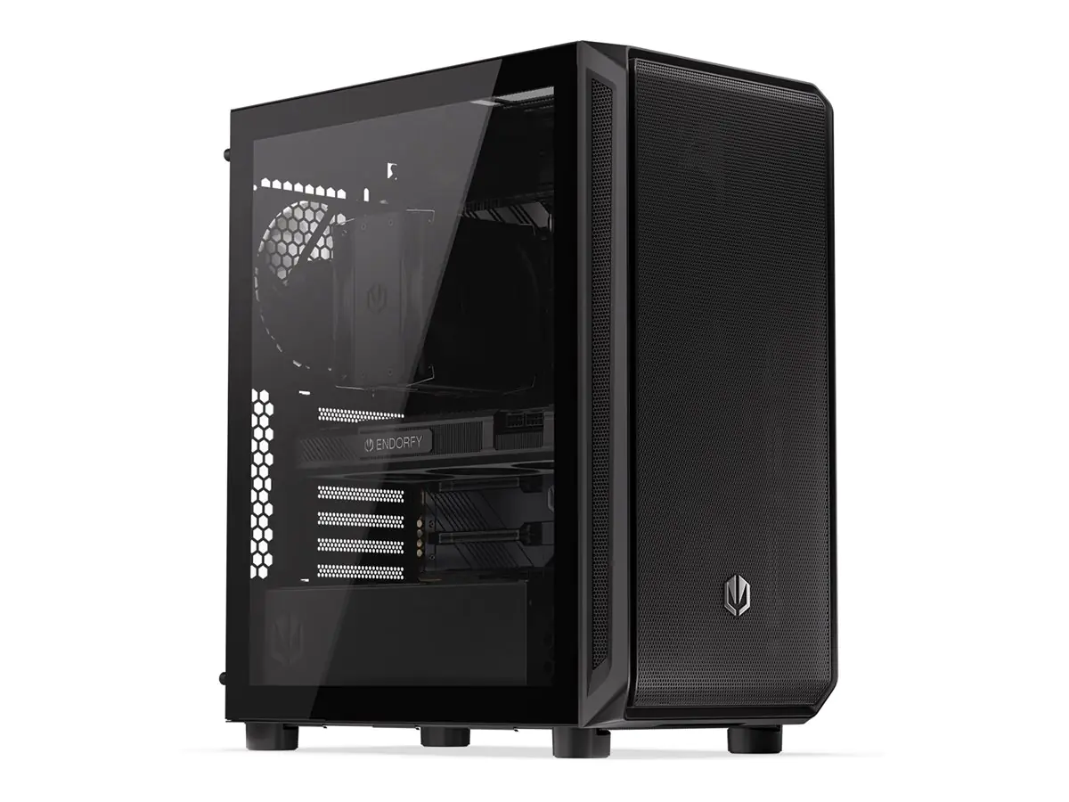 Endorfy Arx 500 Air - PC-Gehäuse - ATX - Seitenteil mit Fenster (gehärtetes Glas) - keine Spannungsversorgung (ATX) - Schwarz - USB/Audio