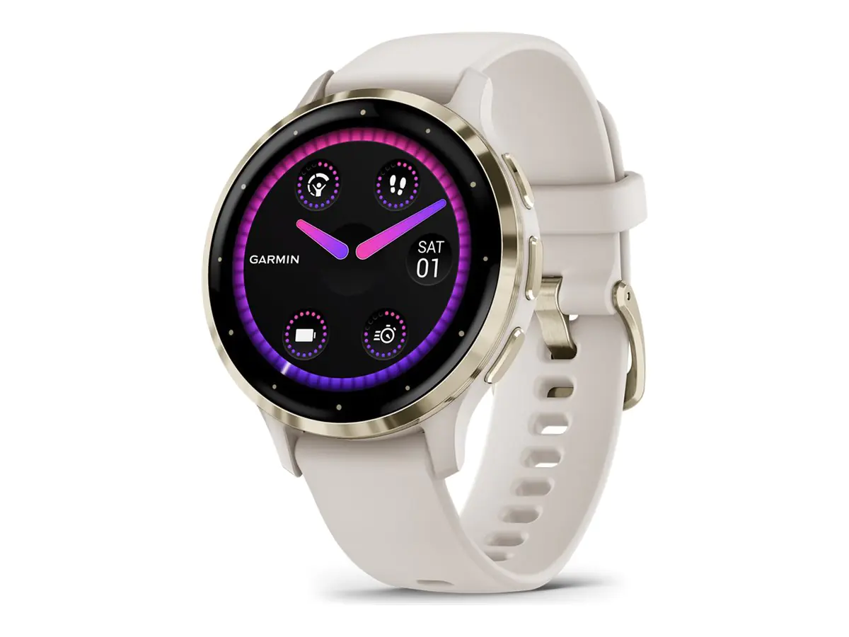 Garmin Venu 3S - 41 mm - Ivory - intelligente Uhr mit Band - Silikon - Handgelenkgröße: 110-175 mm - Anzeige 3.04 cm (1.2") - 8 GB - Bluetooth, ANT+, Wi-Fi - 40 g Garmin Venu 3S - 41 mm - Ivory - intelligente Uhr mit Band - Silikon - Handgelenkgröße: 110-175 mm - Anzeige 3.04 cm (1.2") - 8 GB - Bluetooth, ANT+, Wi-Fi - 40 g