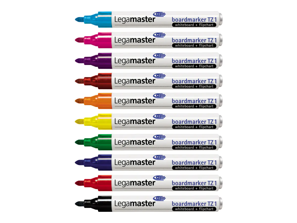 LEGAMASTER TZ 1 - Marker - für Flipchart, Whiteboard - gemischte Farben - alkoholbasierte Tinte - 1.5-3 mm (Packung mit 10) 110099