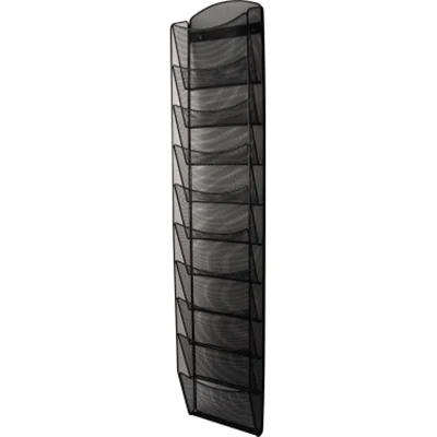 helit Wand-Prospekthalter Mesh H6260195 DIN A4 10Fächer Stahl sw helit Wand-Prospekthalter Mesh H6260195 DIN A4 10Fächer Stahl sw