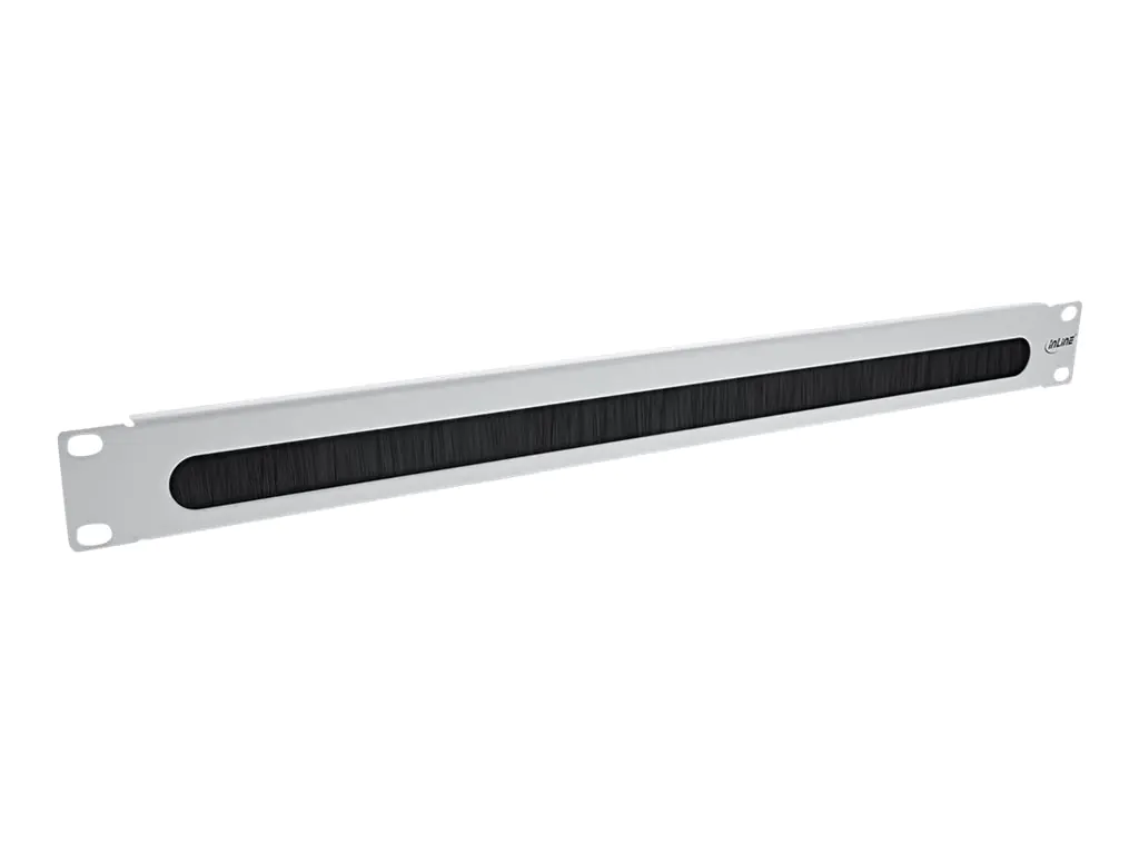 InLine - Kabeldurchführungsplatte mit Bürsteneinsatz - RAL 7035, Grau mit schwarzen Einsätzen - 1U - 48.3 cm (19")